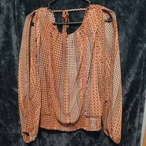 Women's Brown Patterned Top